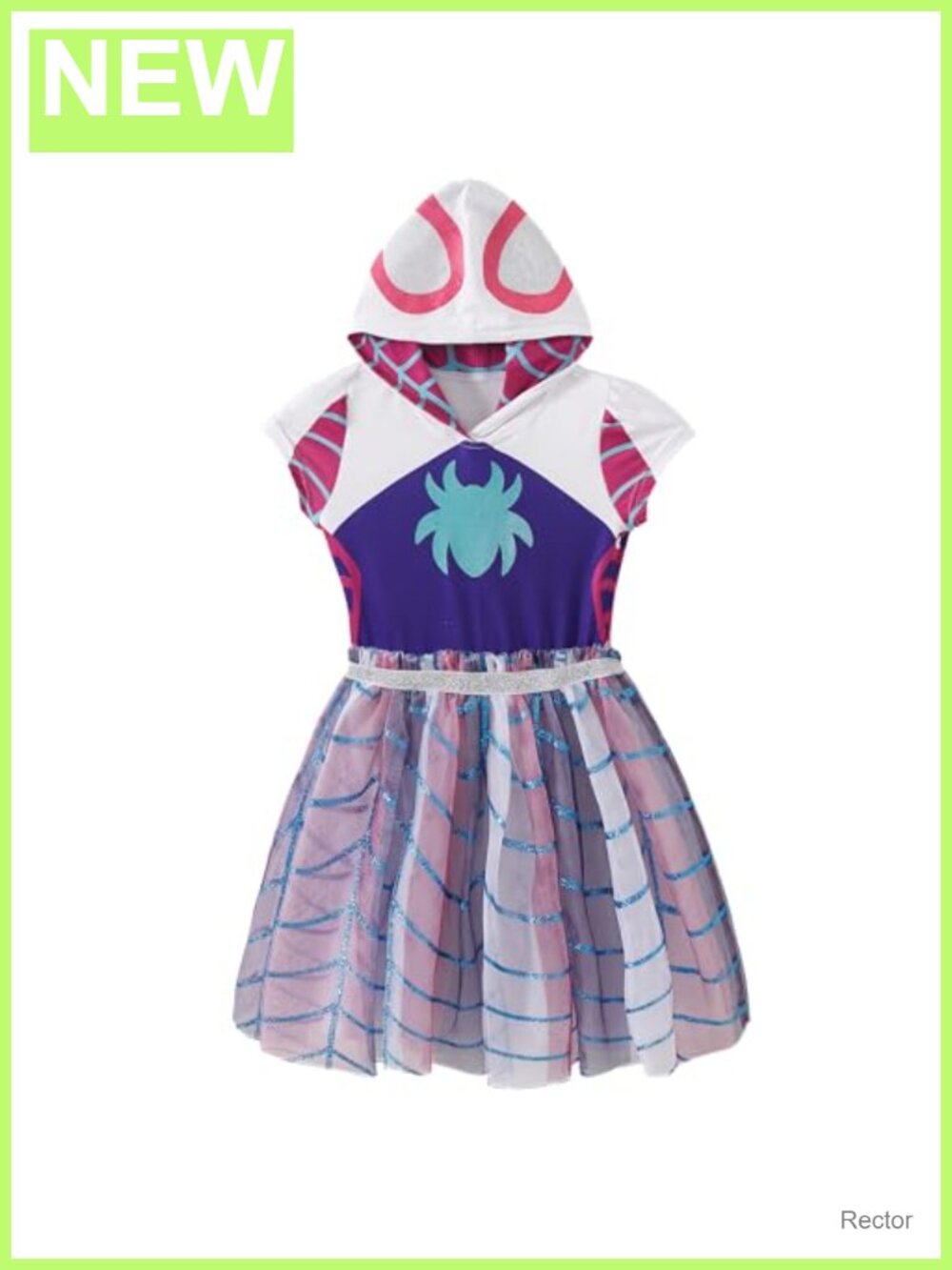 Ghost Spider Girls Cosplay Hooded Tulle Dress Toddler Kids